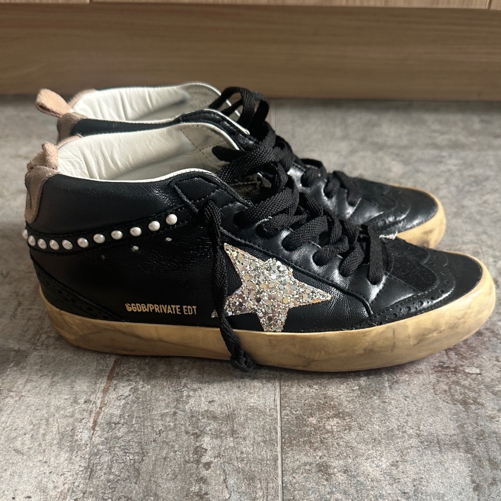 Golden Goose Black and Gold Sneakers